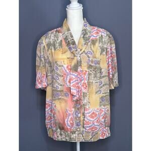 Vintage Alfred Dunner 80s/90s Tie Neck Blouse Size: 18